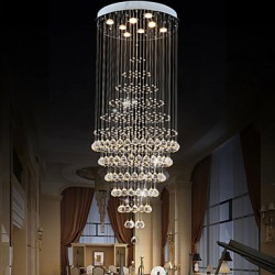 Modern LED Crystal Chandelier Lighting Pendant Lights Ceiling Lamp Fixtures with 8 Bulbs D60CM H180CM CE FCC UL