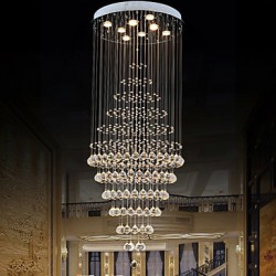 Modern LED Crystal Chandelier Lighting Pendant Lights Ceiling Lamp Fixtures with 8 Bulbs D60CM H180CM CE FCC UL