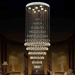 Modern LED Crystal Chandelier Lighting Pendant Lights Ceiling Lamp Fixtures with 8 Bulbs D60CM H180CM CE FCC UL