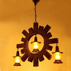 Antique Wood Chandelier American Country Iiving Room lamp lamp Restaurant