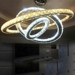 LED Crystal Ceiling Pendant Lamps Chandelier Light Lighting Fixtures with LED Warm and LED Cool White D406080cm CE UL