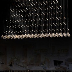 K9 LED Crystal Pendant Lamp Hanging Wire Chandelier Lighting Ceiling Light For Indoor Cafe H150CM CE FCC UL