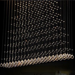 K9 LED Crystal Pendant Lamp Hanging Wire Chandelier Lighting Ceiling Light For Indoor Cafe H150CM CE FCC UL