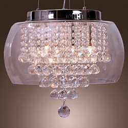 Artistic 6 - Light Crystal Pendant Lights with Glass Shade