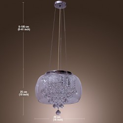 Artistic 6 - Light Crystal Pendant Lights with Glass Shade