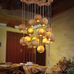 Pendant Lights Mini Style / Bulb Included Lantern Bedroom / Study Room/Office / Kids Room / Game Room Wood/Bamboo