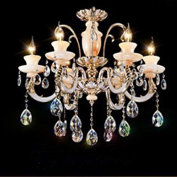 European High - Grade Jade Crystal Pendant Lamp - Room Atmosphere Zinc Alloy Pendant lamp Candle Crystal lamp