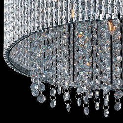 Crystal Pendant Light with 7 Lights in Cylinder Shape