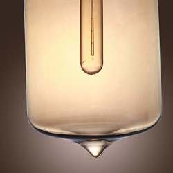 Modern Glass Pendant Lights with 2 Lights in Transparent Bottle Design