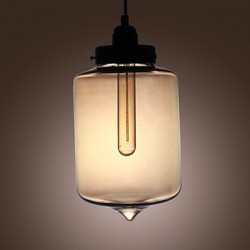 Modern Glass Pendant Lights with 2 Lights in Transparent Bottle Design