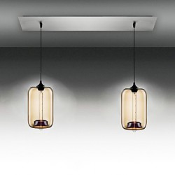 Modern Transparent Glass Pendant Lights with 2 Lights in Bubble Design