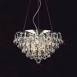 Crystal Drop Pendant Lights with 8 Lights in Round Shape