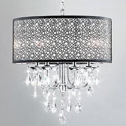 Modern 4 - Light Pendant Lights with Crystal Drops