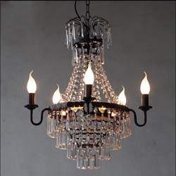 American Country Retro Restaurant Candle Crystal Lamp