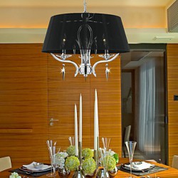 Elegant Crystal Chandelier with 3 Lights in Black Shade