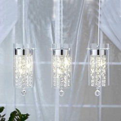 Artistic Crystal Pendant Lights with Glass Shades G4 Bulb Base