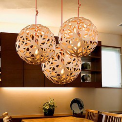 Chandeliers Mini Style / Bulb Included Lantern Bedroom / Study Room/Office / Kids Room / Game Room Wood/Bamboo