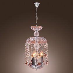 Modern Crystal Pendant Lights with 3 Lights in Glass Shade