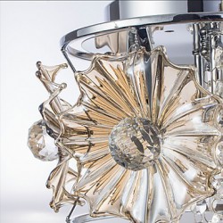Modern Clear Sphere Lustre Crystal Chandelier Ceiling Lamp Home Decor Suspension Pendant Lamp Fixture Light