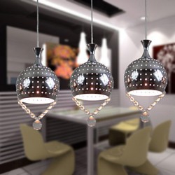 3 Heads Pendant Lights Crystal Modern/Contemporary Dining Room/Kitchen Metal