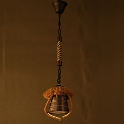 American Country Retro Restaurant Coffee Hall Hemp Ceramic lamp