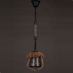 American Country Retro Restaurant Coffee Hall Hemp Ceramic lamp