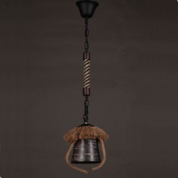 American Country Retro Restaurant Coffee Hall Hemp Ceramic lamp