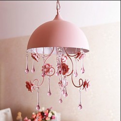 A Small Pink Rose Garden Restaurant Chandelier Lamp Iron Princess Room 1
