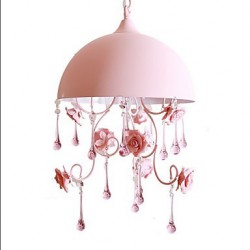 A Small Pink Rose Garden Restaurant Chandelier Lamp Iron Princess Room 1