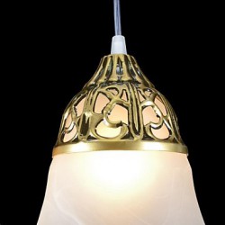 Bronze Pendant Three Lights Moire-Glass European Classic 220V