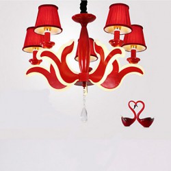 Creative Garden Living Room Lights Red Acrylic Chandelier