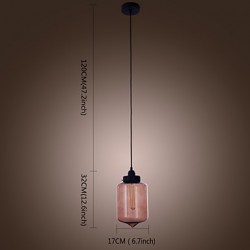 70W Modern Glass Pendant Light in Transparent Bottle Design