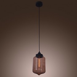 70W Modern Glass Pendant Light in Transparent Bottle Design