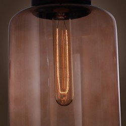 70W Modern Glass Pendant Light in Transparent Bottle Design