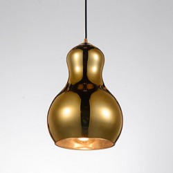 Gourd-shaped/Pendant Lamp/1 Light/Modern Simplicity/Golden/Chrome/Rose Gold/Amber/Smoky Gray/Glass &Carbon Steel