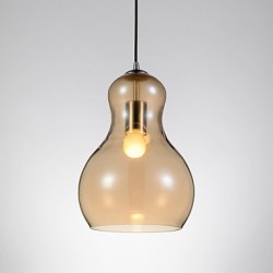 Gourd-shaped/Pendant Lamp/1 Light/Modern Simplicity/Golden/Chrome/Rose Gold/Amber/Smoky Gray/Glass &Carbon Steel