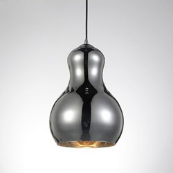 Gourd-shaped/Pendant Lamp/1 Light/Modern Simplicity/Golden/Chrome/Rose Gold/Amber/Smoky Gray/Glass &Carbon Steel
