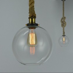 American Country Vintage Industrial Creative Glass Chandelier Single Head Rope