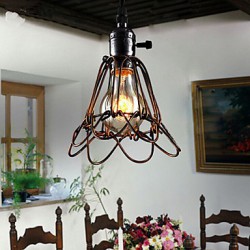 American Country Industrial Wind Restaurant Bedroom Lamp Retro Small Chandelier Iron Cage