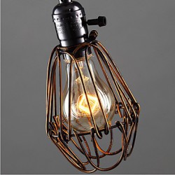 American Country Industrial Wind Restaurant Bedroom Lamp Retro Small Chandelier Iron Cage B