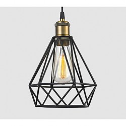 Industrial Wire CAGE PENDANT LIGHT Cafe Loft Warehouse Lighting Black Cord E27/E26