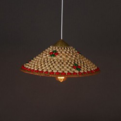 Coffee Bar Bamboo Hats Hat Chandelier Lamp