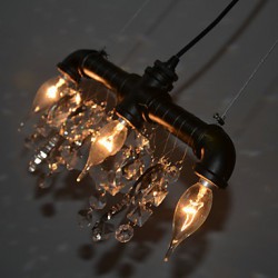 North American-Style Creative 3 Light Pendant In Pipe Design