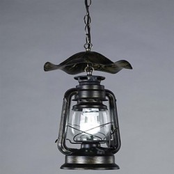 Vintage Brass Lantern Pendant Light with 1 Light