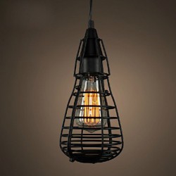 12*29CM American Industrial Creative Restoring Ancient Ways, Wrought Iron Cage, Single Head Droplight Lamp LED