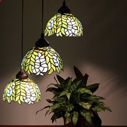 E27 220V 20*20CM 5-10㎡European Rural Creative Arts Stained Glass Chandelier Restoring Ancient Ways Lamp Led Light