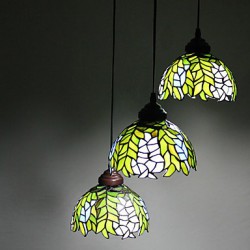 E27 220V 20*20CM 5-10㎡European Rural Creative Arts Stained Glass Chandelier Restoring Ancient Ways Lamp Led Light