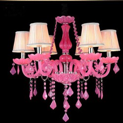 Coffee Room lamp Project Light Candle Crystal Hanging Lamp Pink A