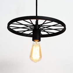 Loft Retro Restaurant Bar Pendant Lamps American country wrought iron chandeliers industrial style wheel