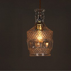 E27 220V 22*13CM 10-15㎡Romantic Bottle Creative Carved Art Glass Chandelier Light Led